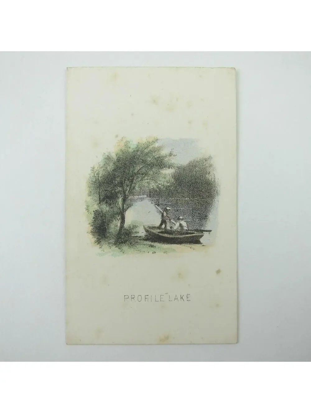 Color Lithograph Print Winter Landscape Snow House & Trees Bitter Cold Antique